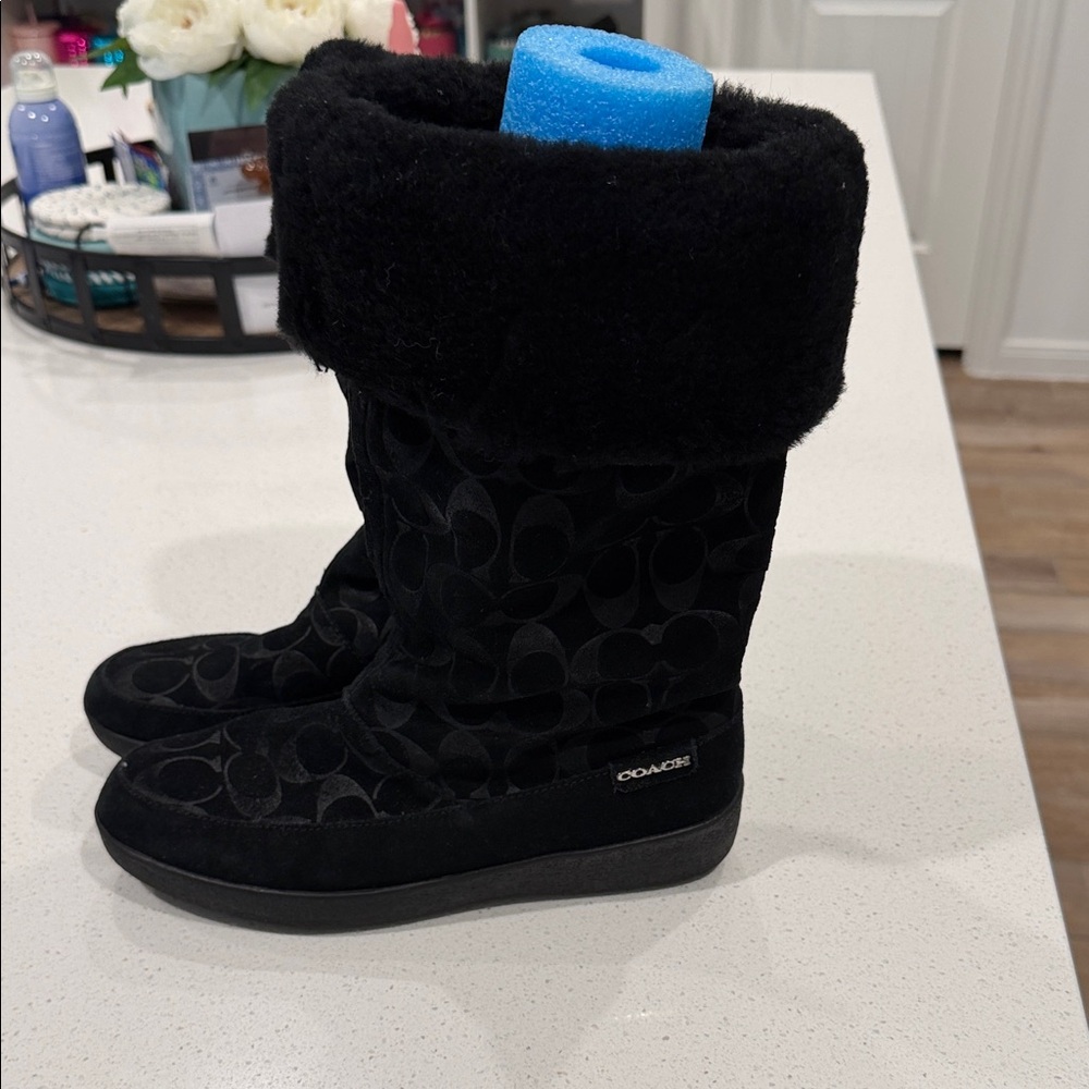 Women’s Coach Signature Print black boots - Picture 6 of 6